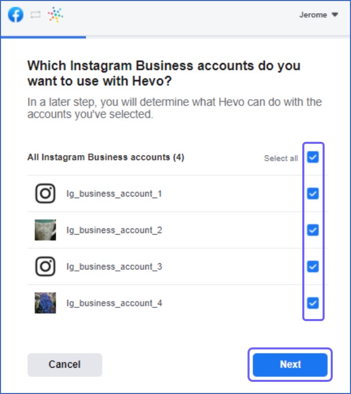 Instagram Business to Redshift: Choosing your Instagram Business Account | Hevo Data